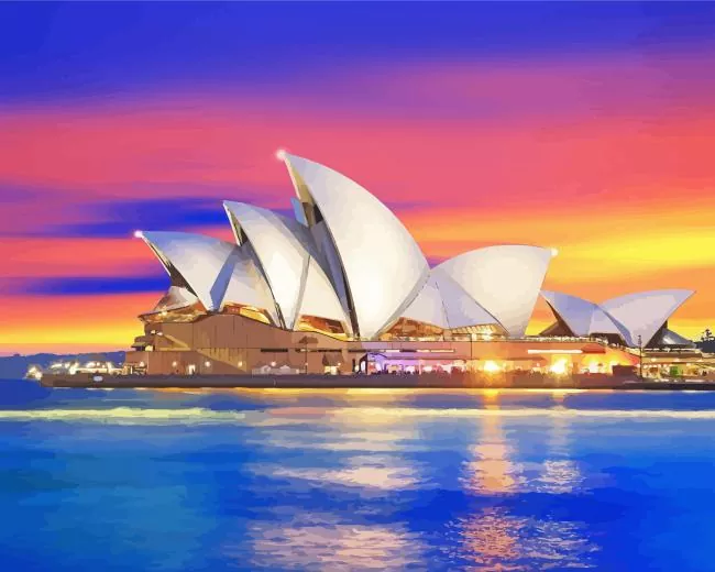 purple sky in Sydney Diamond Paintings Purple Sky In Sydney Diamond Painting