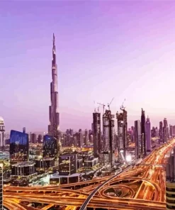 Purple Sunset In Dubai Diamond Painting