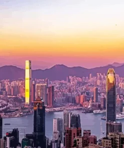 Purple Sunset In Hong Kong Diamond Painting