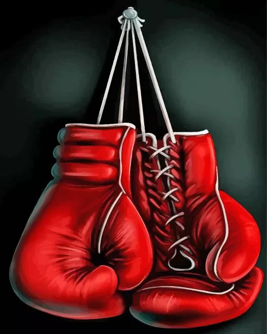 red boxing gloves Diamond By Numbers Red Boxing Gloves Diamond Painting