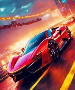 Red Car Diamond Painting