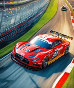 Red Racing Car Diamond Painting