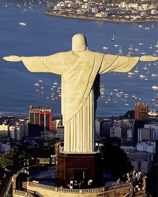 redeemer brazil statue Diamond By Numbers Redeemer Brazil Statue Diamond Painting