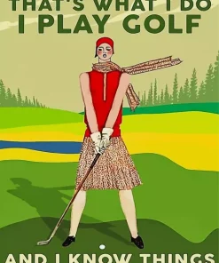 Retro Golf Lady Diamond Painting