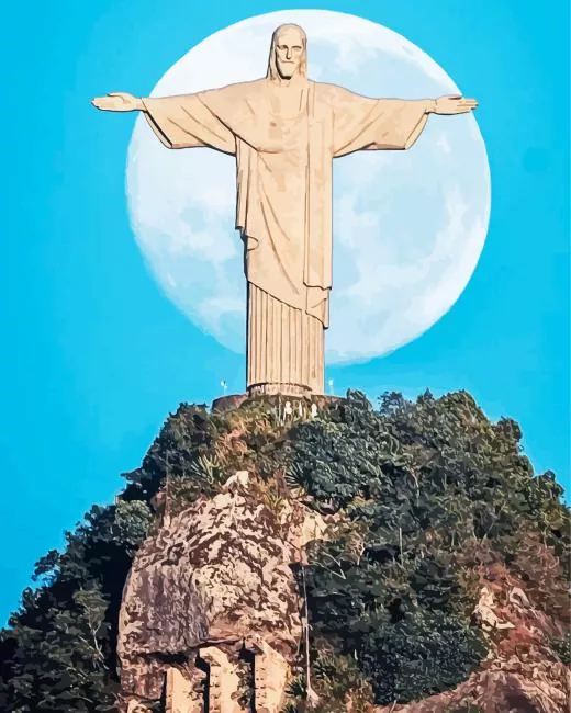 rio de janeiro statue Diamond By Numbers Rio De Janeiro Statue Diamond Painting