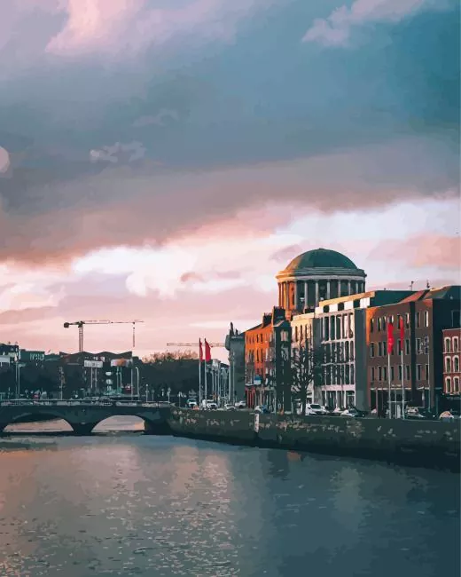 river in dublin Diamond By Numbers River In Dublin Diamond Painting