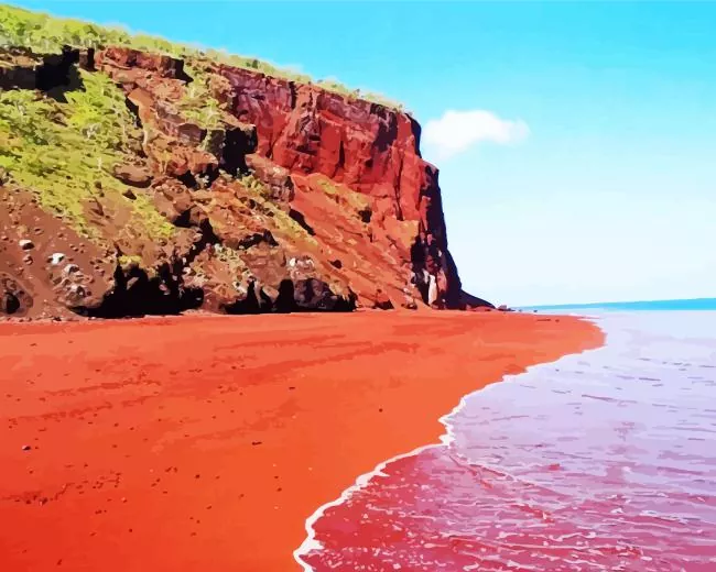 santorini red beach Diamond By Numbers Santorini Red Beach Diamond Painting