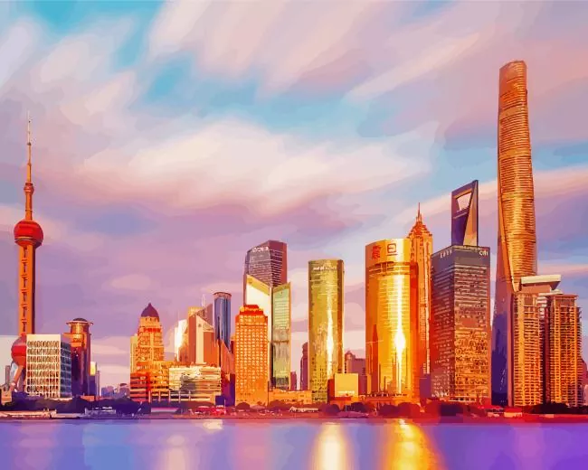shanghai in china Diamond By Numbers Shanghai In China Diamond Painting