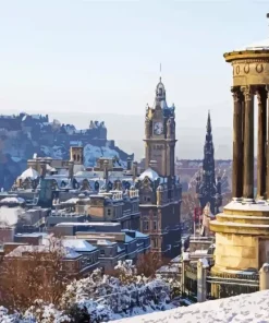 Snowy Edinburgh Diamond Painting