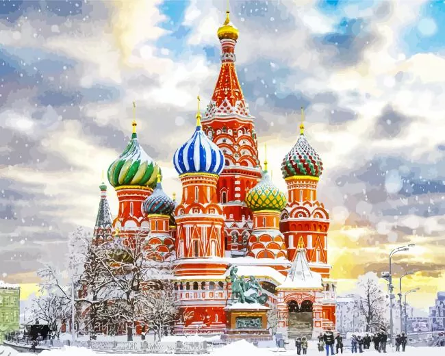 snowy Moscow Diamond Paints Snowy Moscow Diamond Painting