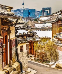 Snowy Seoul Diamond Painting