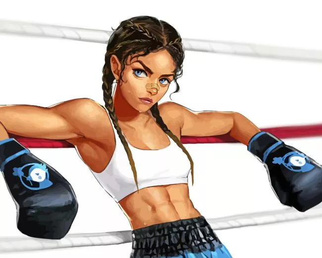 sport art girl boxing Diamond By Numbers Sport Art Girl Boxing Diamond Painting