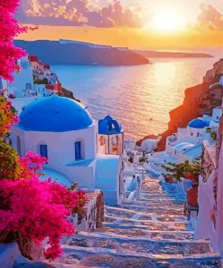 Sunrise In Santorini Diamond Painting
