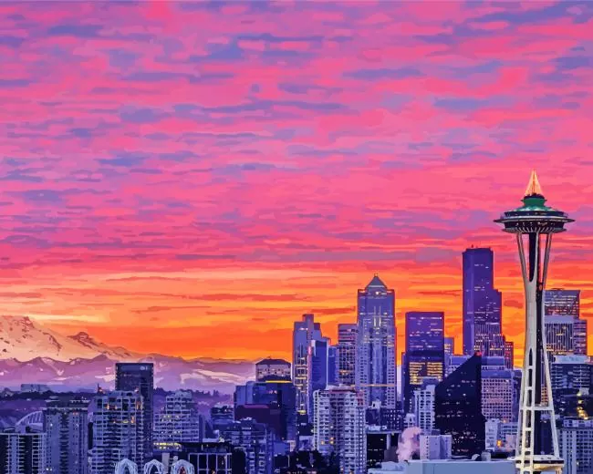 sunrise in Seattle Diamond Paints Sunrise In Seattle Diamond Painting