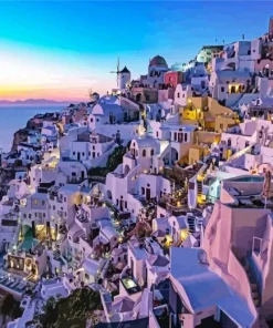 Sunsetin Santorini Diamond Painting