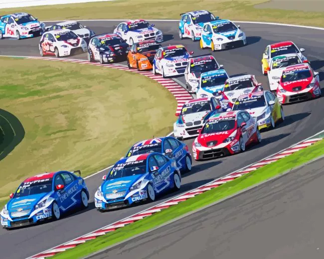 touring car racing Diamond By Numbers Touring Car Racing Diamond Painting