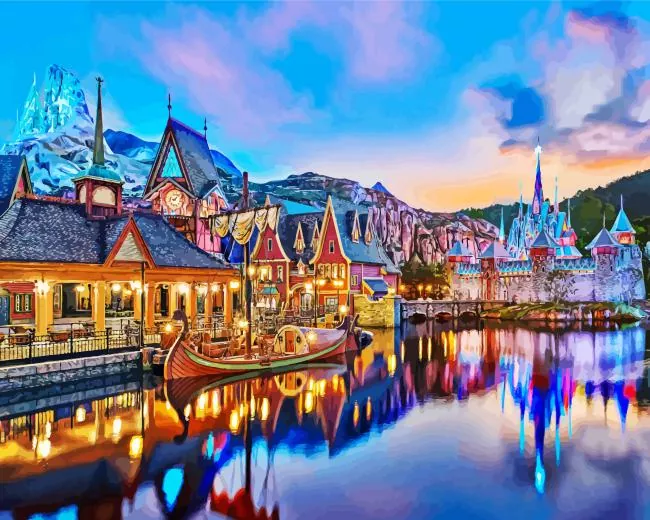 world of frozen night Diamond By Numbers World Of Frozen Night Diamond Painting