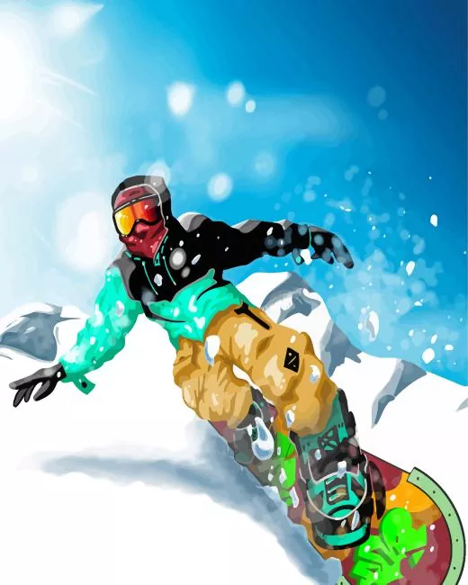 young boy Snowboarding Diamond Paintings Young Boy Snowboarding Diamond Painting