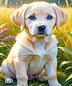 Blonde Labrador Diamond Painting
