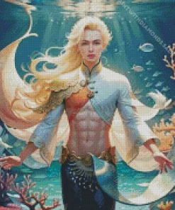 Blonde Merman Diamond Painting