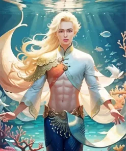 Blonde Merman Diamond Painting