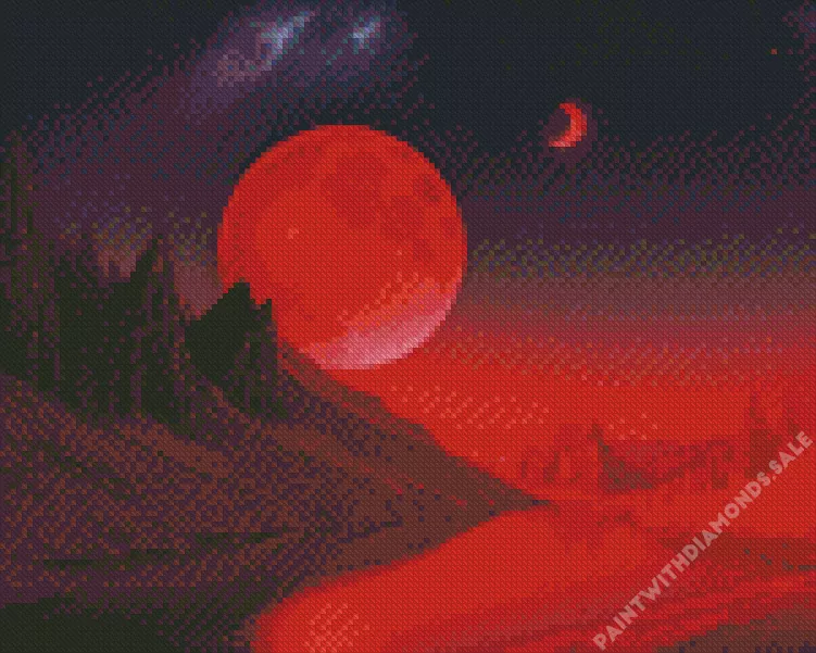 blood moon Diamond By Numbers Blood Moon Diamond Painting