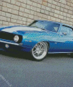 Blue 69 Camaro SS Car Diamond Painting