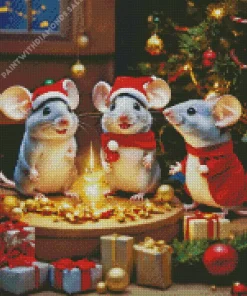 Christmas Mice Diamond Painting