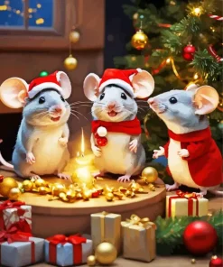 Christmas Mice Diamond Painting