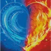 Fire And Ice Heart Diamond Painting