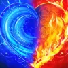 Fire And Ice Heart Diamond Painting