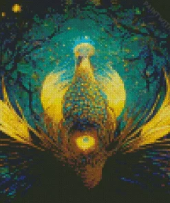 Golden Peacock Bird Diamond Painting