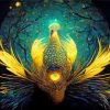 Golden Peacock Bird Diamond Painting
