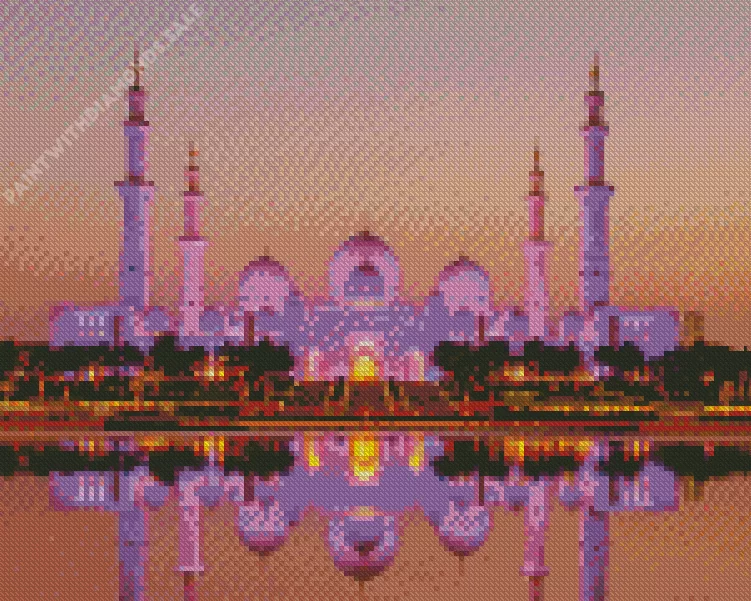 grand bur dubai masjid Diamond By Numbers Grand Bur Dubai Masjid Diamond Painting