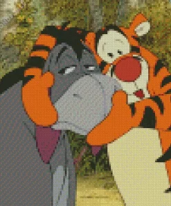 Sad Eeyore With Tiger Diamond Painting