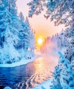 Snowy Landscape Diamond Painting