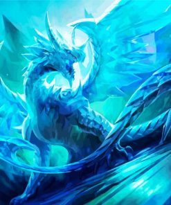 Blue Ice Crystal Dragon Diamond Painting
