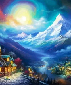 Northern Lights Illuminating The Sky Diamond Painting