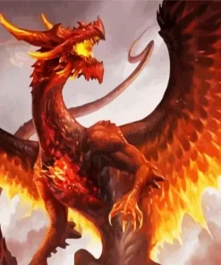 Red Crystal Dragon Diamond Painting