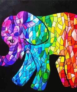 Stained Glass Elephant Diamond Painting