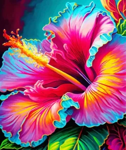 Vibrant Hibiscus Diamond Painting
