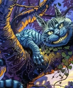 Blue Cheshire Cat Diamond Painting