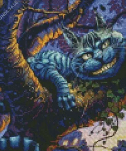 Blue Cheshire Cat Diamond Painting