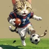 Cat Playing Football Diamond Painting