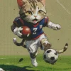 Cat Playing Football Diamond Painting