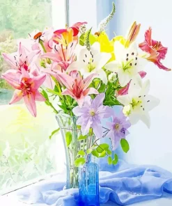 Colorful Flowers In A Vase Diamond Painting