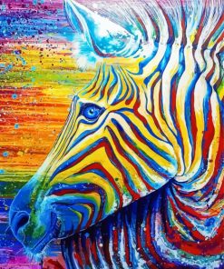 Colorful Zebra Head Diamond Painting