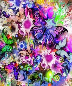 Flowers And Butterflies Diamond Painting