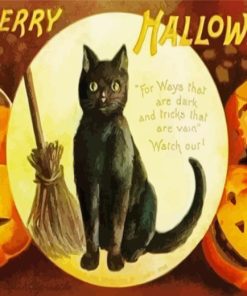Halloween Cat Poster Diamond Painting