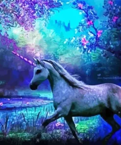 Purple Majestic Unicorn Diamond Painting